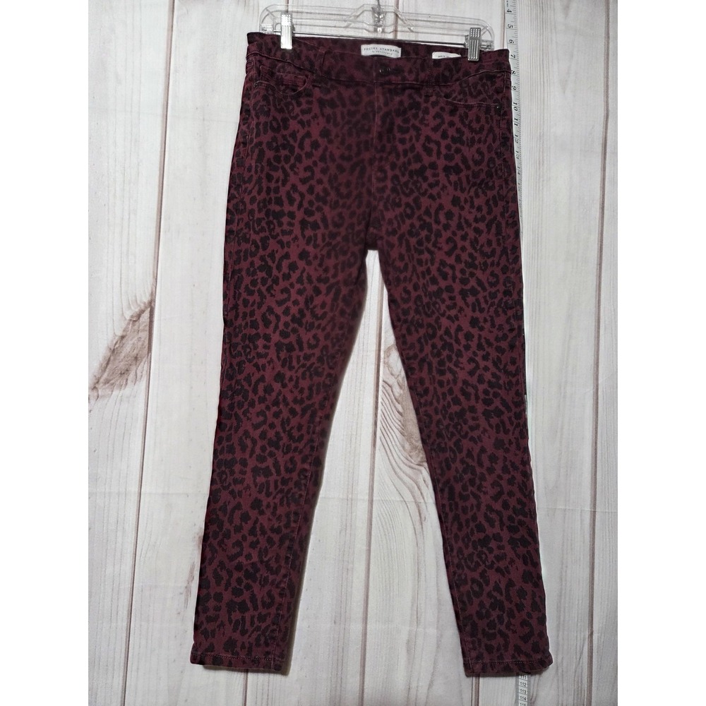 Social Standard Pants‎ Womens 8 Leopard Print Ankle Skinny Animal Stretch